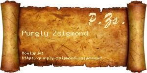 Purgly Zsigmond névjegykártya